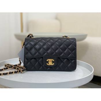 Chanel Grained Calfskin Classic Mini Flap Bag A69900 Black/Burgundy/Gold 2023 (SM-231227047)