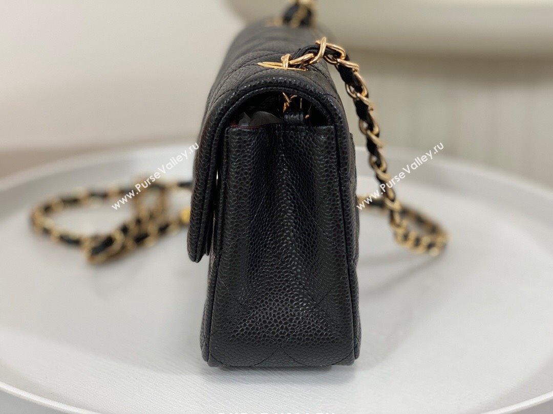 Chanel Grained Calfskin Classic Mini Flap Bag A69900 Black/Burgundy/Gold 2023 (SM-231227047)