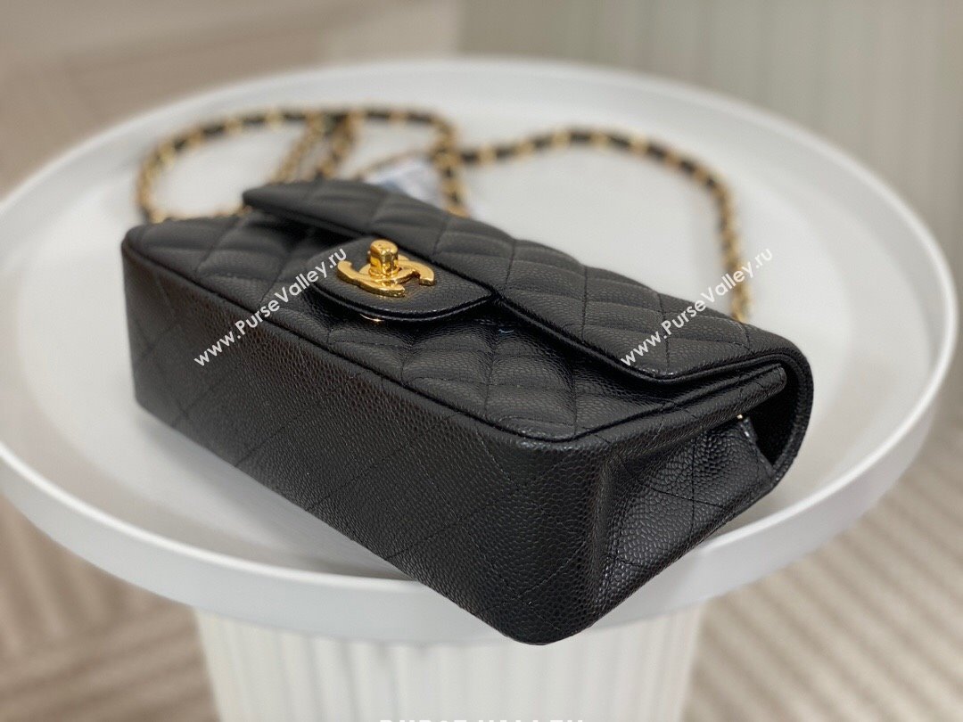 Chanel Grained Calfskin Classic Mini Flap Bag A69900 Black/Burgundy/Gold 2023 (SM-231227047)