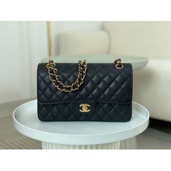 Chanel Grained Calfskin Classic Medium Flap Bag A01112 Black/Gold 2 2023 (SM-231227055)
