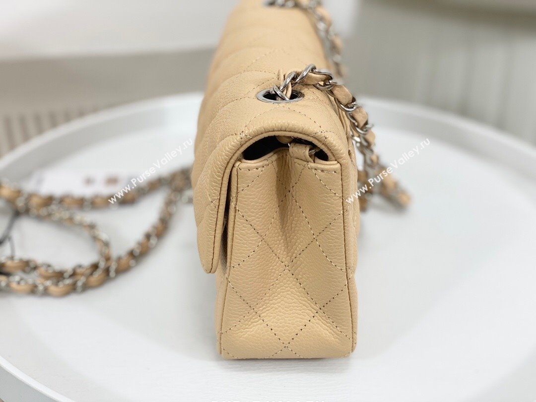 Chanel Grained Calfskin Classic Mini Flap Bag A69900 Apricot/Silver 2023 (SM-231227038)