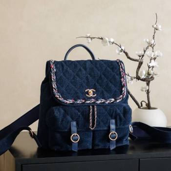 Chanel Denim Backpack Bag Navy Blue 2025 CH101005 (yezi-251010092)