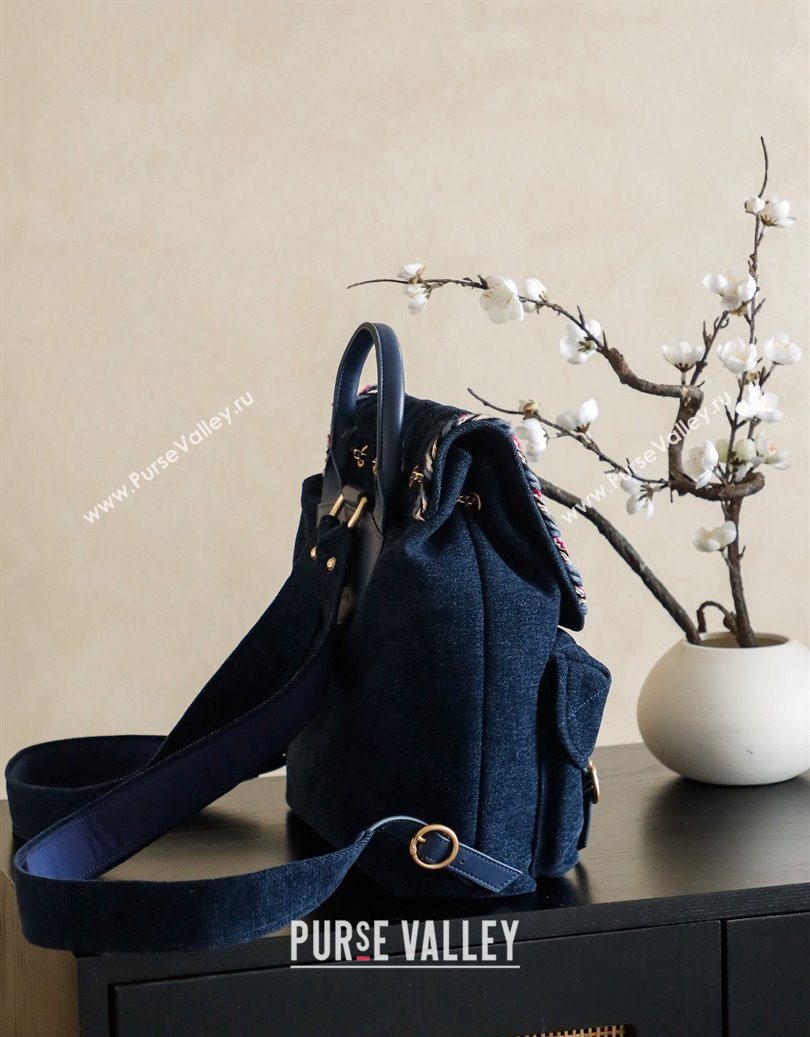 Chanel Denim Backpack Bag Navy Blue 2025 CH101005 (yezi-251010092)
