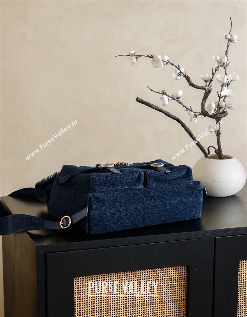 Chanel Denim Backpack Bag Navy Blue 2025 CH101005 (yezi-251010092)