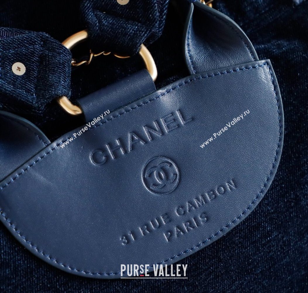 Chanel Denim Backpack Bag Navy Blue 2025 CH101005 (yezi-251010092)