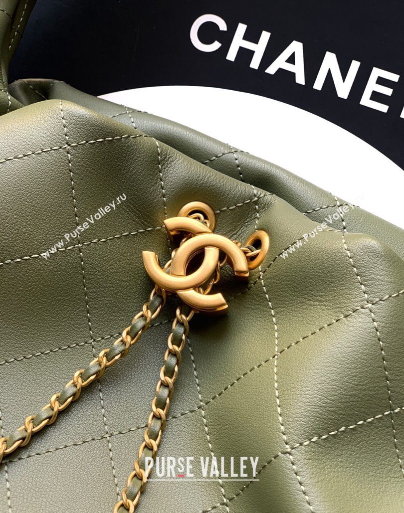 Chanel Calfskin Leather Large Hobo Handbag Green 2025 AS5967 (yezi-251127102)