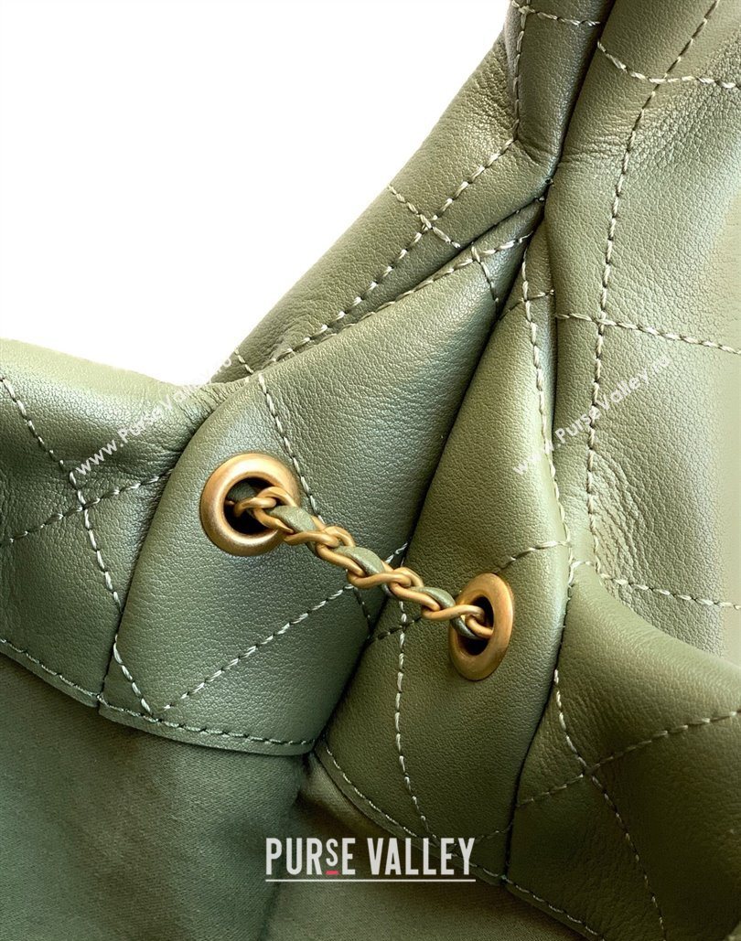 Chanel Calfskin Leather Large Hobo Handbag Green 2025 AS5967 (yezi-251127102)