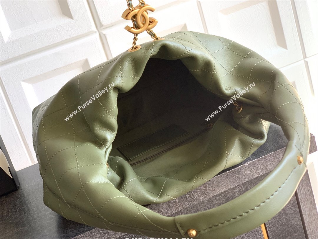 Chanel Calfskin Leather Large Hobo Handbag Green 2025 AS5967 (yezi-251127102)