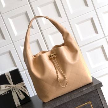 Chanel Calfskin Leather Large Hobo Handbag Khaki 2025 AS5967 (yezi-251127104)