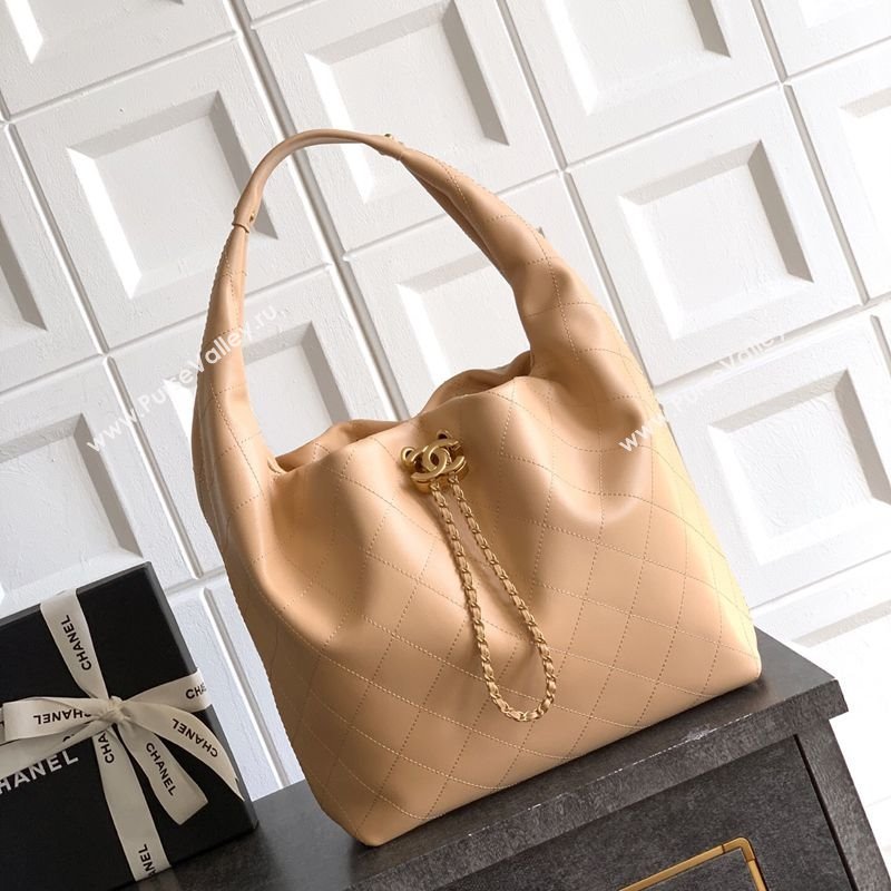 Chanel Calfskin Leather Large Hobo Handbag Khaki 2025 AS5967 (yezi-251127104)
