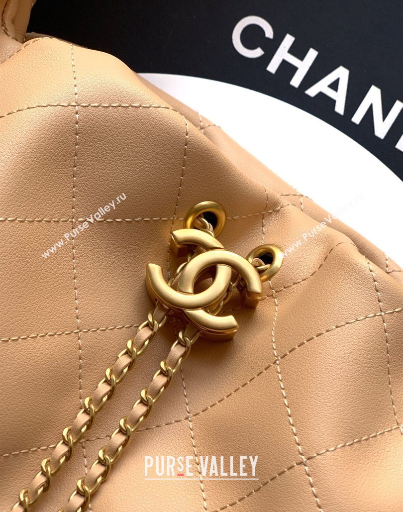 Chanel Calfskin Leather Large Hobo Handbag Khaki 2025 AS5967 (yezi-251127104)