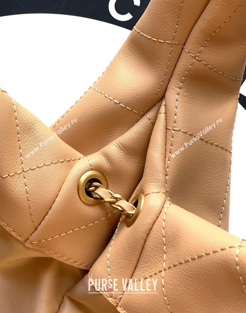 Chanel Calfskin Leather Large Hobo Handbag Khaki 2025 AS5967 (yezi-251127104)