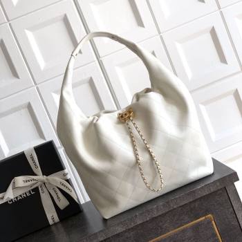 Chanel Calfskin Leather Large Hobo Handbag White 2025 AS5967 (yezi-251127105)