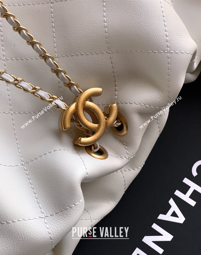 Chanel Calfskin Leather Large Hobo Handbag White 2025 AS5967 (yezi-251127105)