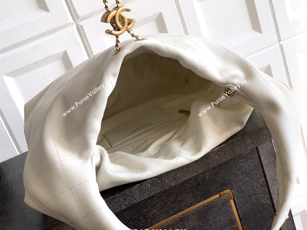 Chanel Calfskin Leather Large Hobo Handbag White 2025 AS5967 (yezi-251127105)