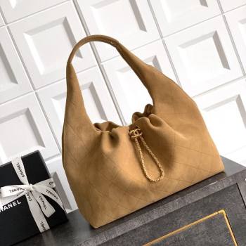 Chanel Suede Large Hobo Handbag Brown 2025 AS5967 (yezi-251127106)
