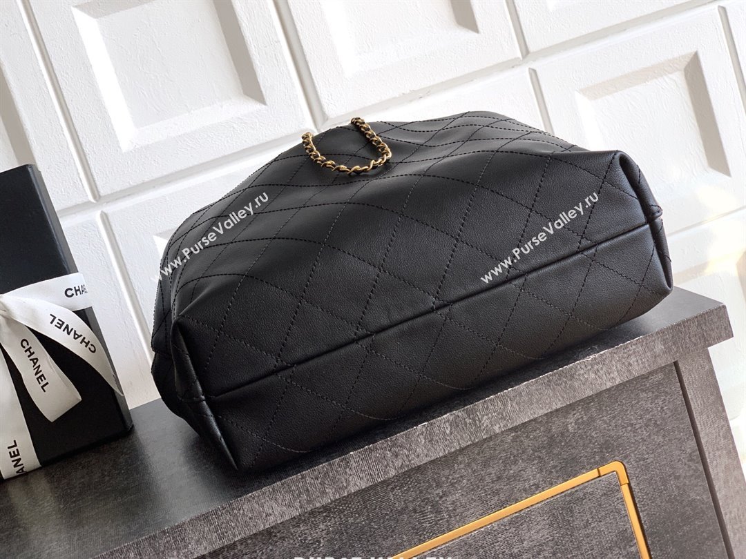 Chanel Calfskin Leather Large Hobo Handbag Black 2025 AS5967 (yezi-251127101)