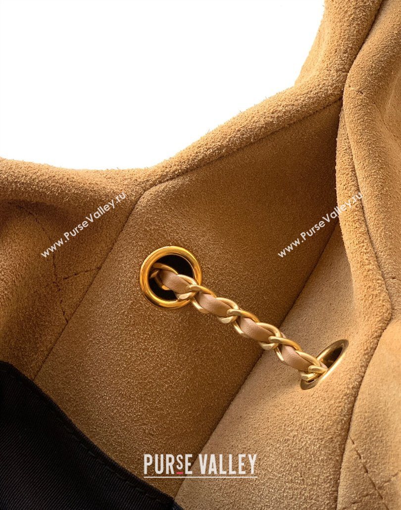 Chanel Suede Large Hobo Handbag Brown 2025 AS5967 (yezi-251127106)