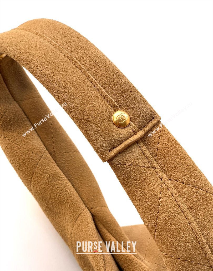 Chanel Suede Large Hobo Handbag Brown 2025 AS5967 (yezi-251127106)