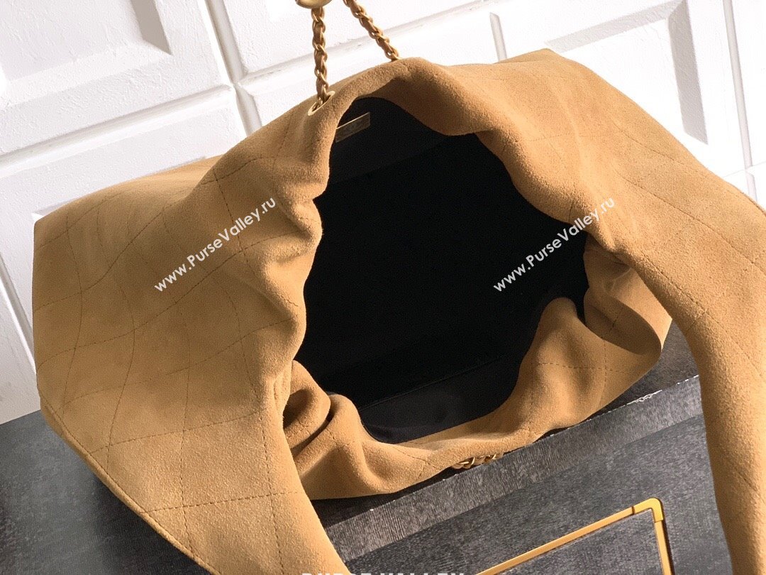 Chanel Suede Large Hobo Handbag Brown 2025 AS5967 (yezi-251127106)