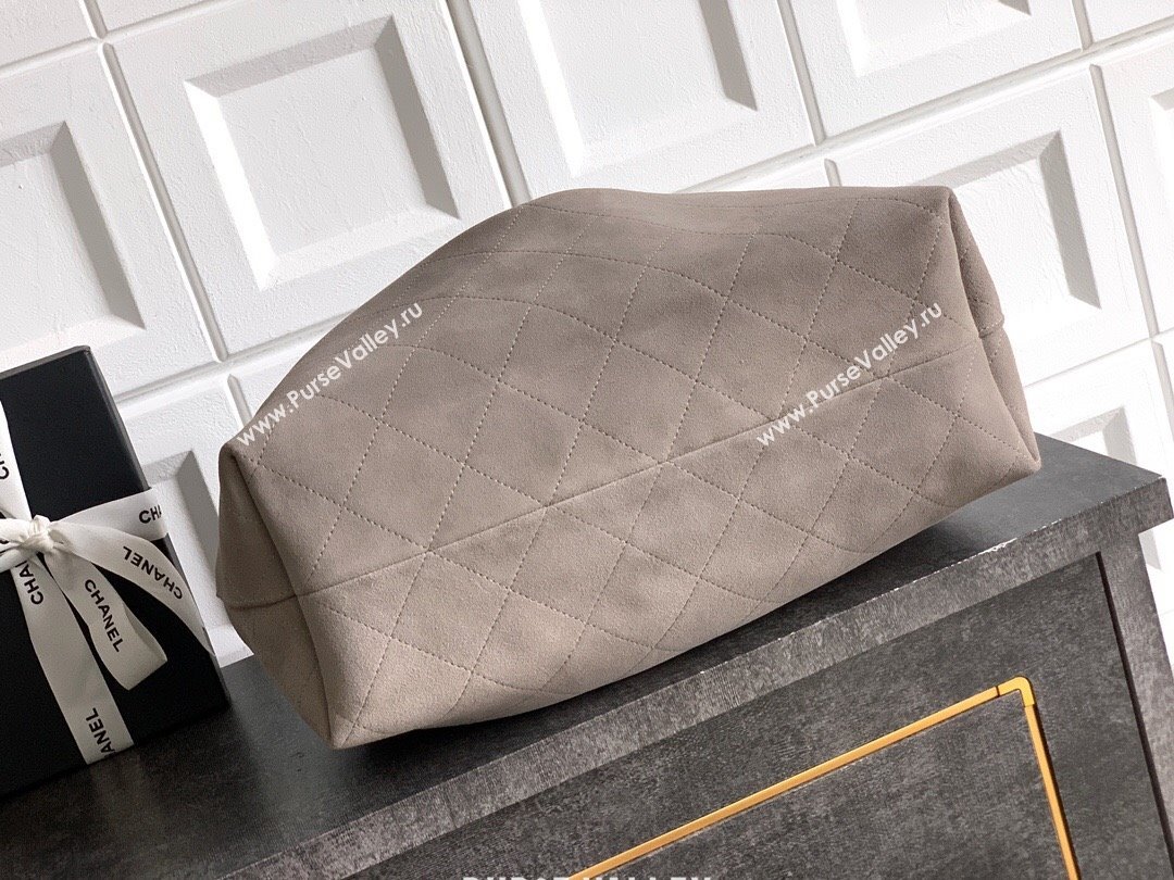 Chanel Suede Large Hobo Handbag Grey 2025 AS5967 (yezi-251127107)