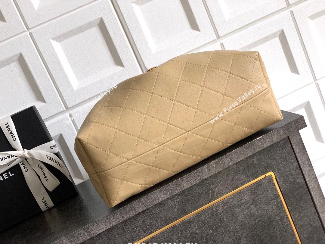 Chanel Calfskin Leather Large Hobo Handbag Beige 2025 AS5967 (yezi-251127109)