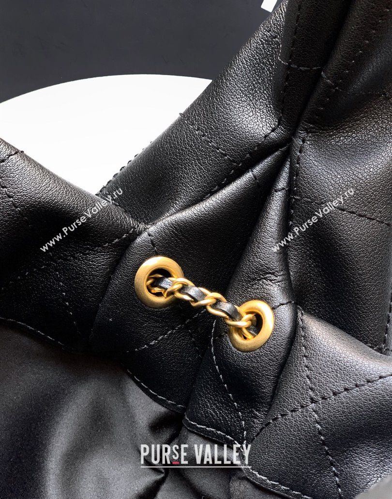 Chanel Calfskin Leather Large Hobo Handbag Black 2025 AS5967 (yezi-251127101)