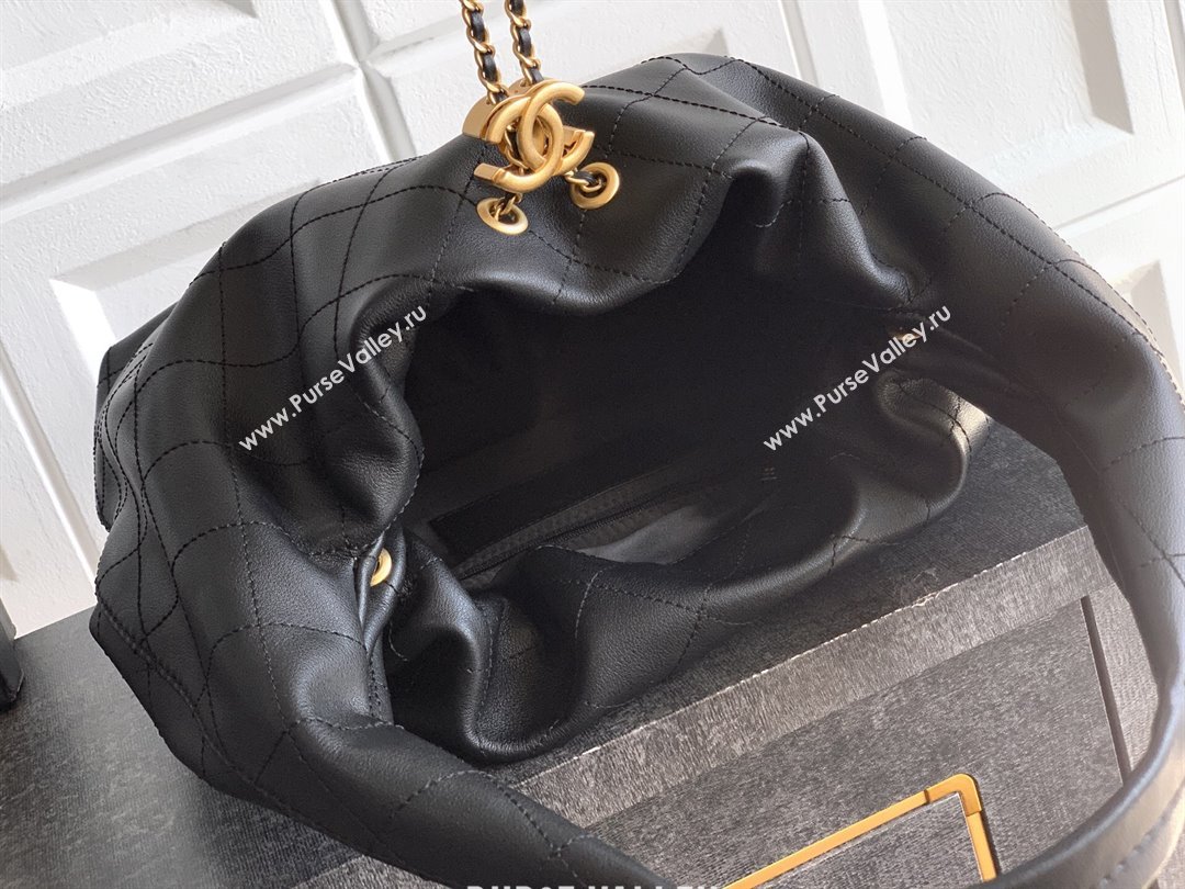Chanel Calfskin Leather Large Hobo Handbag Black 2025 AS5967 (yezi-251127101)