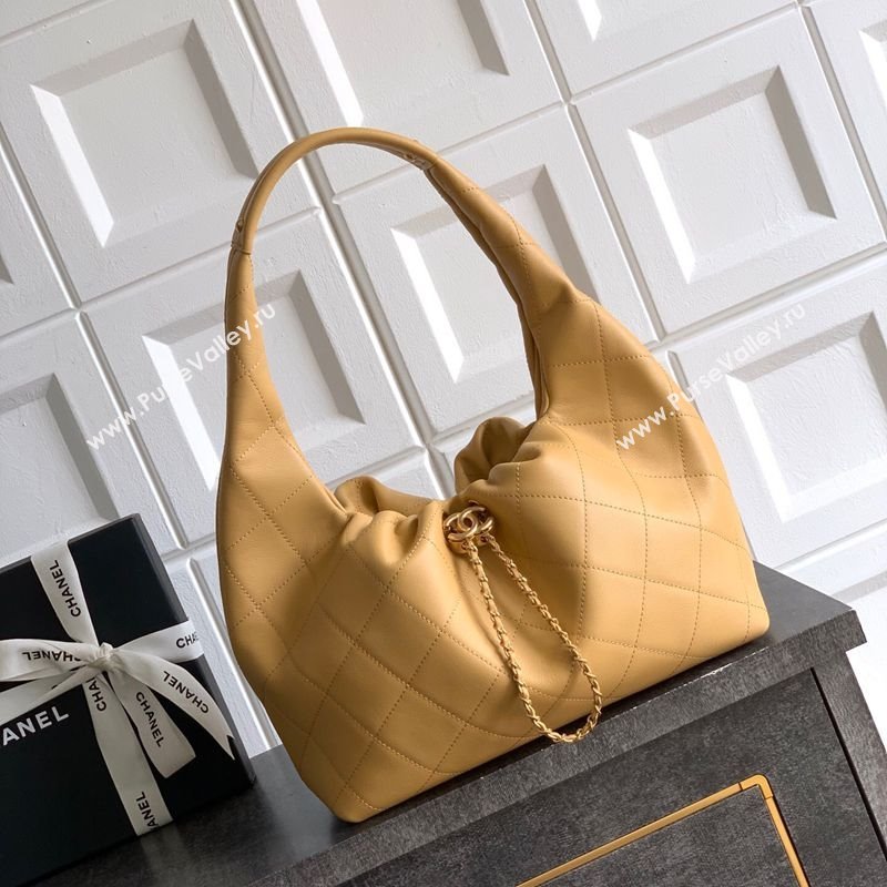 Chanel Calfskin Leather Hobo Handbag Yellow 2025 AS5976 (yezi-251127100)