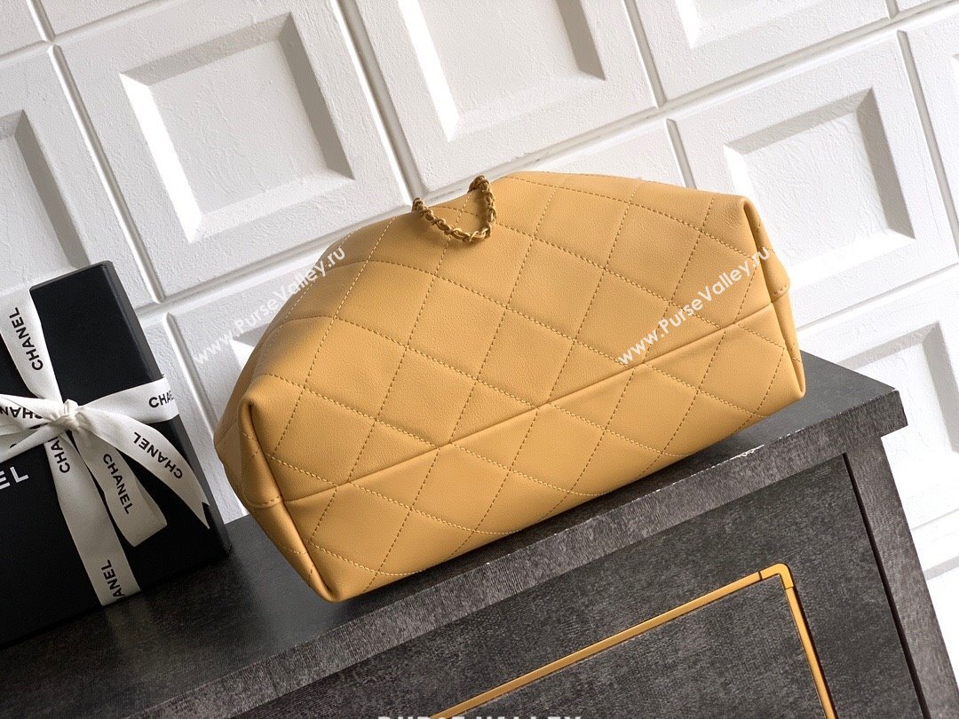 Chanel Calfskin Leather Hobo Handbag Yellow 2025 AS5976 (yezi-251127100)