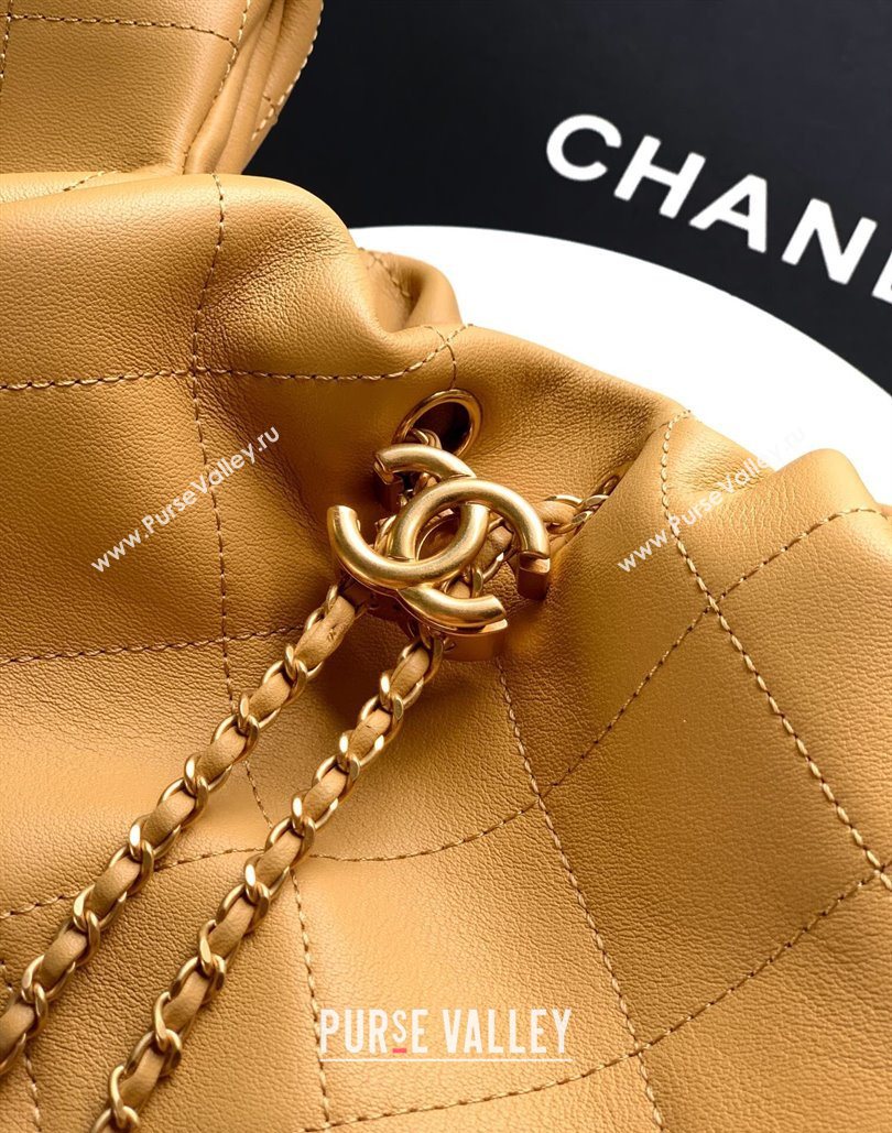 Chanel Calfskin Leather Hobo Handbag Yellow 2025 AS5976 (yezi-251127100)