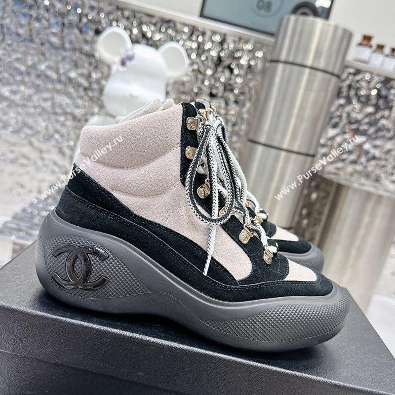 Chanel Coco Neige Wool and Suede Snow Sneakers 5cm G45337 Light Pink 2023 (MD-231011060)