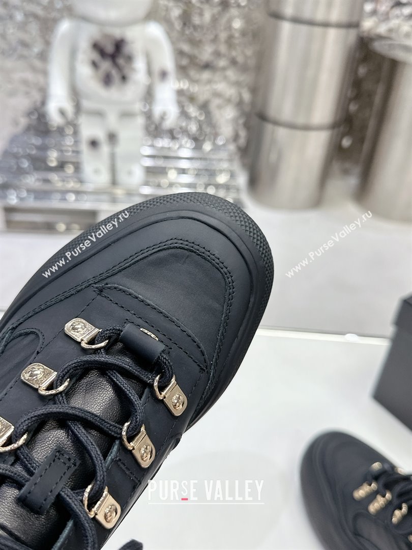 Chanel Coco Neige Fabric and Calfskin Snow Sneakers 5cm G45337 Black 2 2023 (MD-231011067)