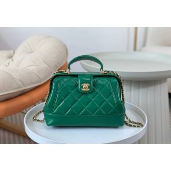 Chanel Shiny Lambskin Small Bag with Top Handle Bag AS4959 Green 2024 (SM-240717050)