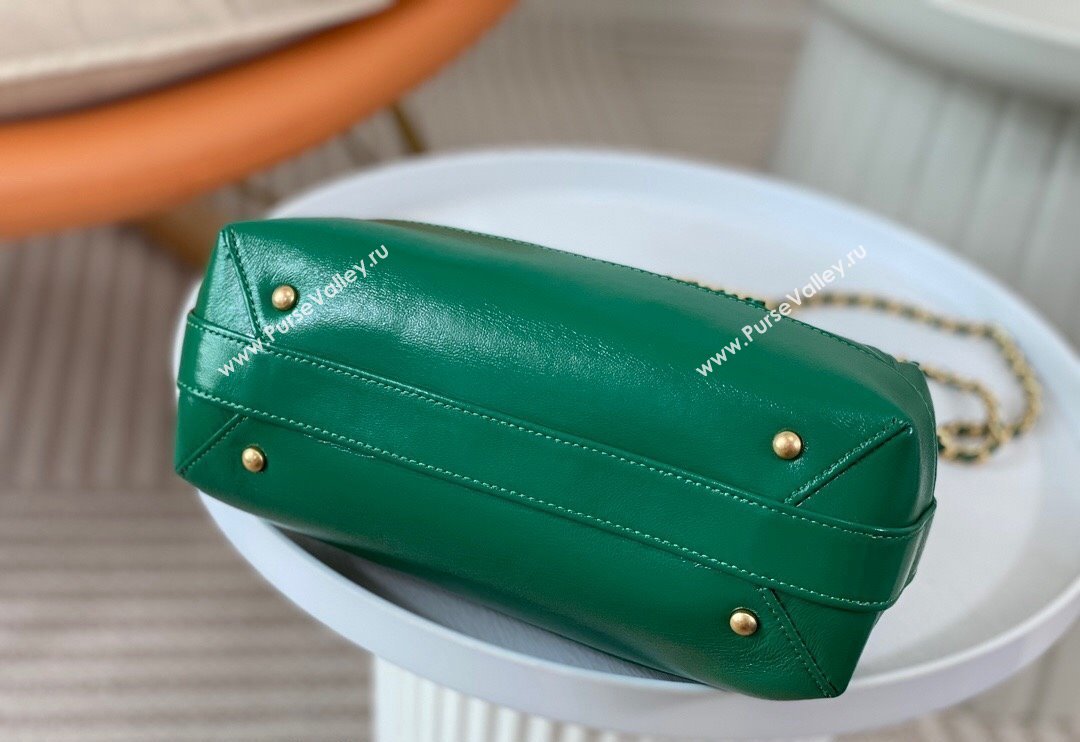 Chanel Shiny Lambskin Small Bag with Top Handle Bag AS4959 Green 2024 (SM-240717050)