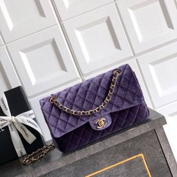 Chanel Velvet Classic 11.12 Flap Handbag Purple 2025 A01112 (yezi-251011055)