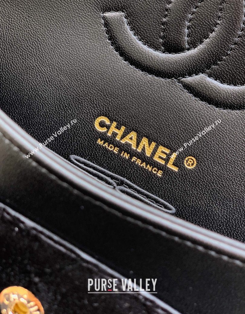 Chanel Velvet Classic 11.12 Flap Handbag Black 2025 A01112 (yezi-251011056)