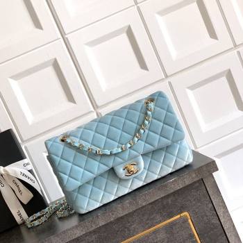 Chanel Velvet Classic 11.12 Flap Handbag Lake Blue 2025 A01112 (yezi-251011057)