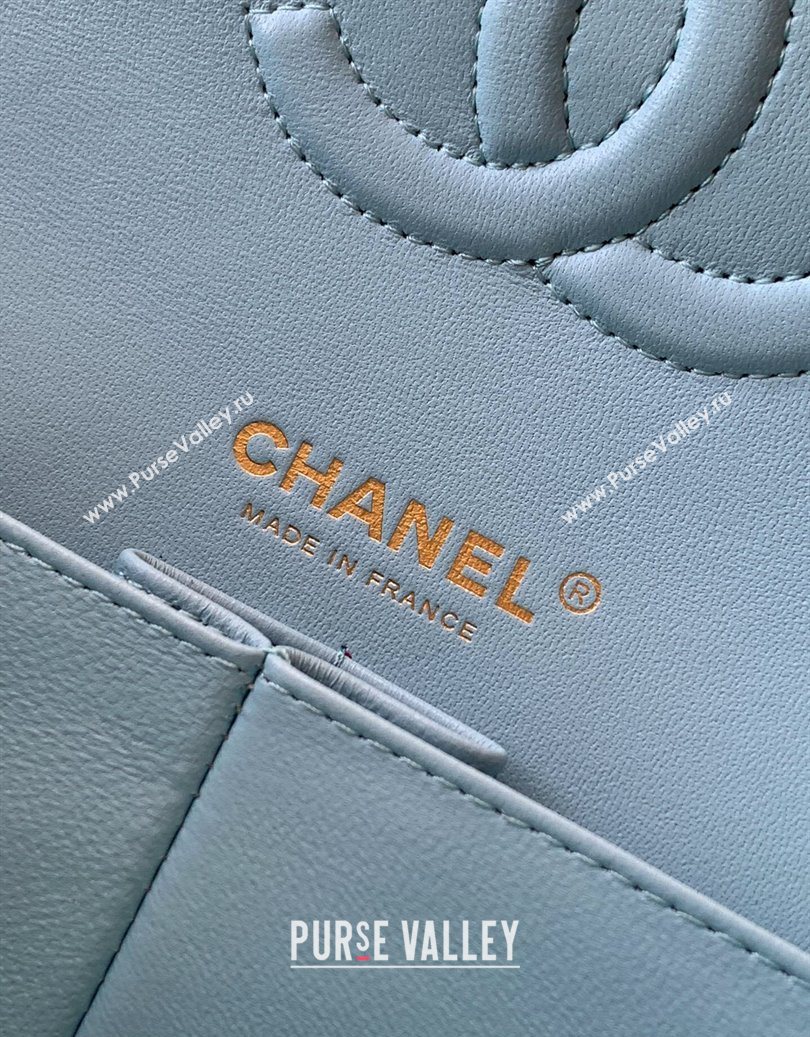 Chanel Velvet Classic 11.12 Flap Handbag Lake Blue 2025 A01112 (yezi-251011057)