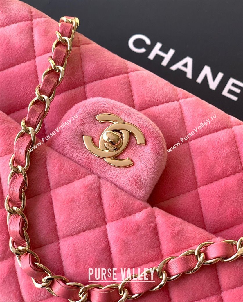 Chanel Velvet Classic 11.12 Flap Handbag Sakura Pink 2025 A01112 (yezi-251011058)