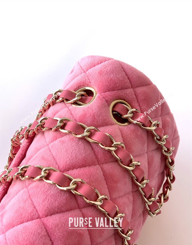 Chanel Velvet Classic 11.12 Flap Handbag Sakura Pink 2025 A01112 (yezi-251011058)