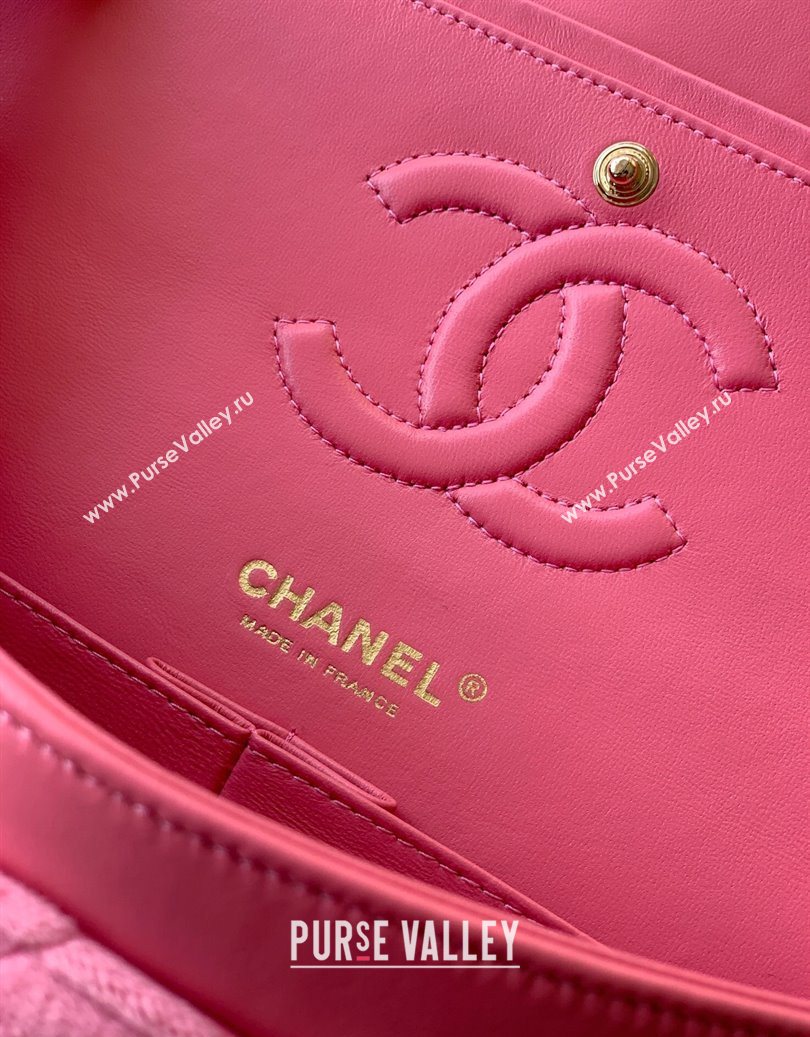 Chanel Velvet Classic 11.12 Flap Handbag Sakura Pink 2025 A01112 (yezi-251011058)