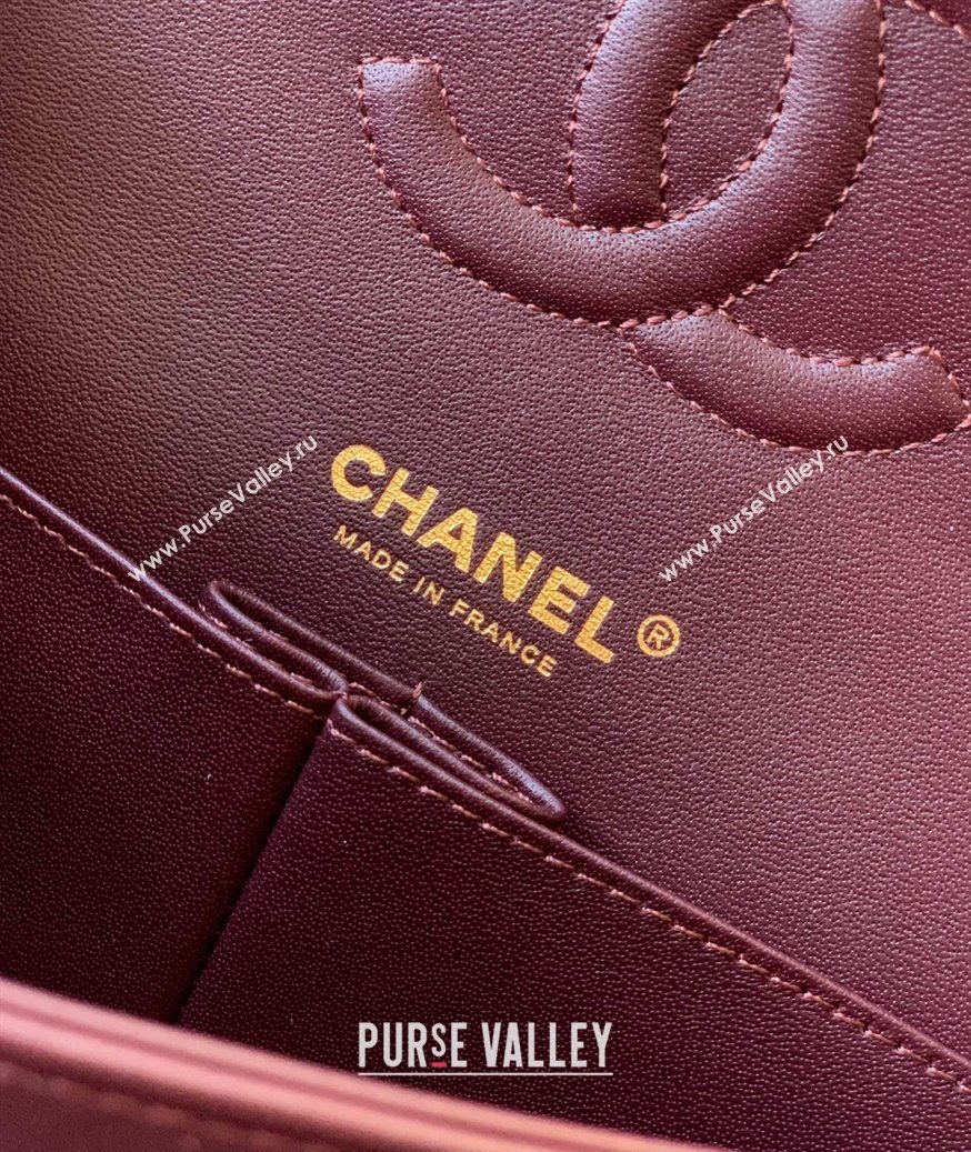 Chanel Velvet Classic 11.12 Flap Handbag Dark Burgundy 2025 A01112 (yezi-251011059)