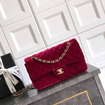Chanel Velvet Classic 11.12 Flap Handbag Red 2025 A01112 (yezi-251011060)
