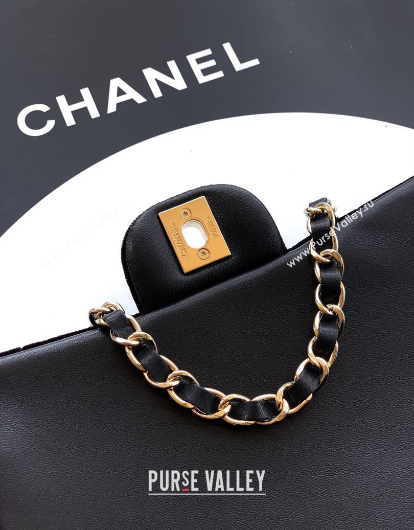 Chanel Velvet Classic Mini Flap Handbag Black 2025 A69900 (yezi-251011063)