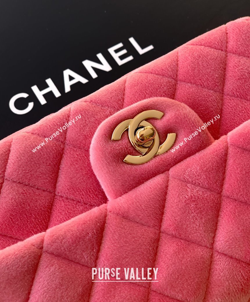 Chanel Velvet Classic Mini Flap Handbag Sakura Pink 2025 A69900 (yezi-251011065)
