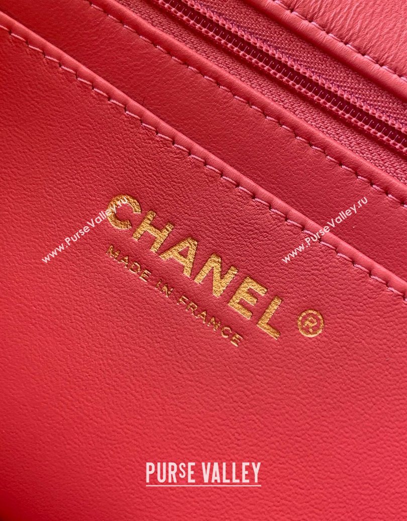 Chanel Velvet Classic Mini Flap Handbag Sakura Pink 2025 A69900 (yezi-251011065)