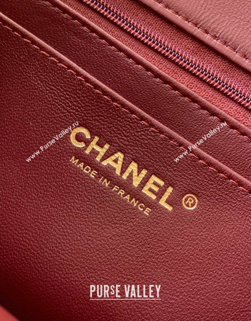 Chanel Velvet Classic Mini Flap Handbag Red 2025 A69900 (yezi-251011067)