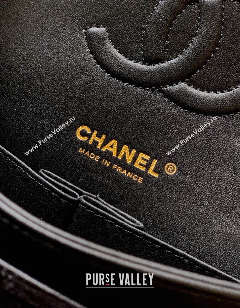 Chanel Velvet Classic Small Flap Handbag Black 2025 A01113 (yezi-251011068)