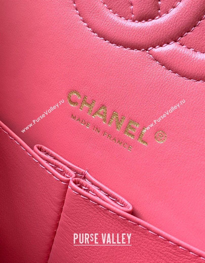 Chanel Velvet Classic Small Flap Handbag Sakura Pink 2025 A01113 (yezi-251011072)